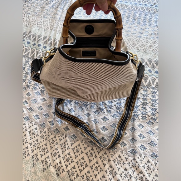 J. McLaughlin Fiona bag with bamboo handle and crossbody strap, EUC, STUNNING - Picture 4 of 6